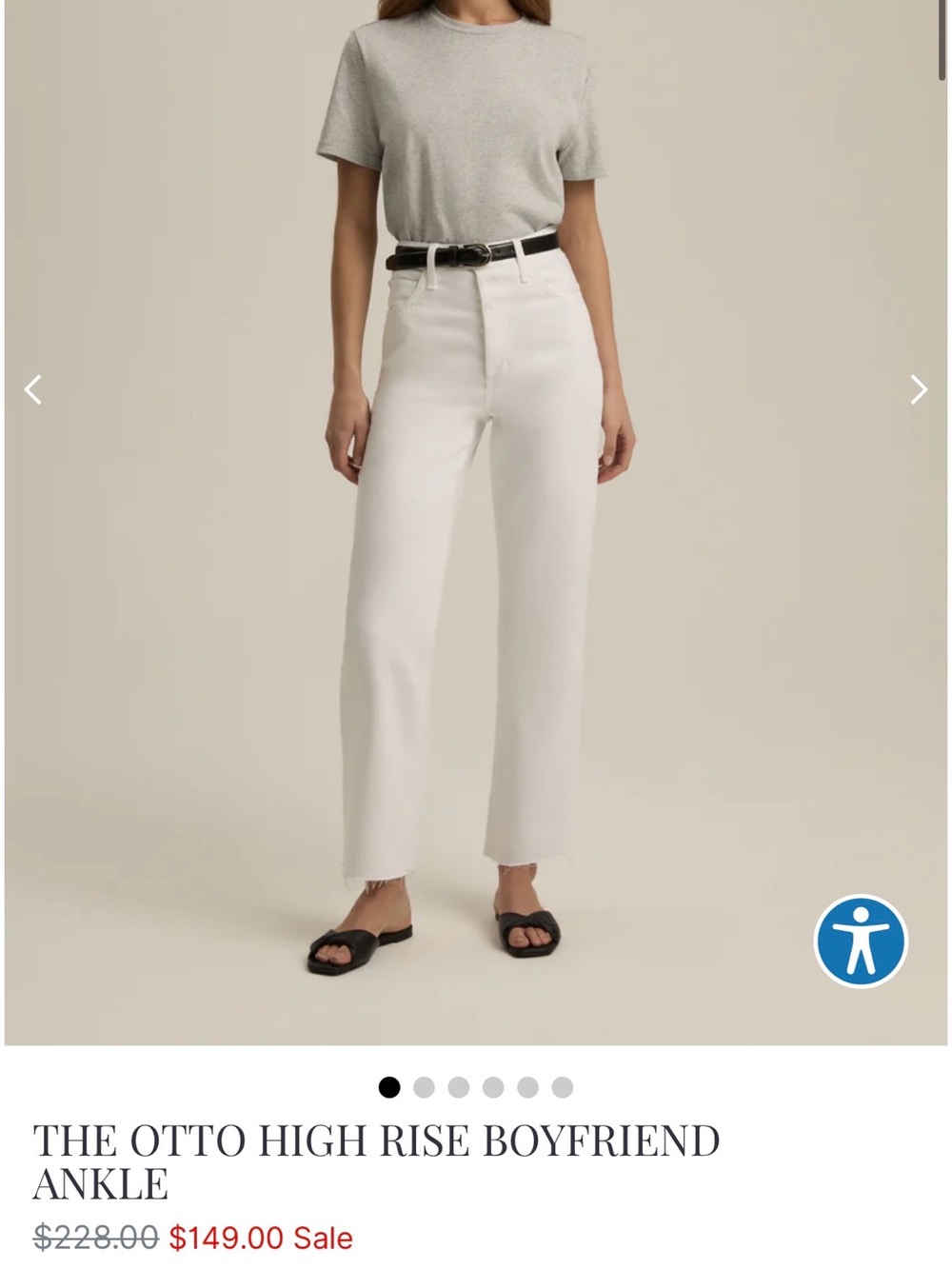 Favorite Daughter Otto High Rise White Straight-Leg boyfriend ankle